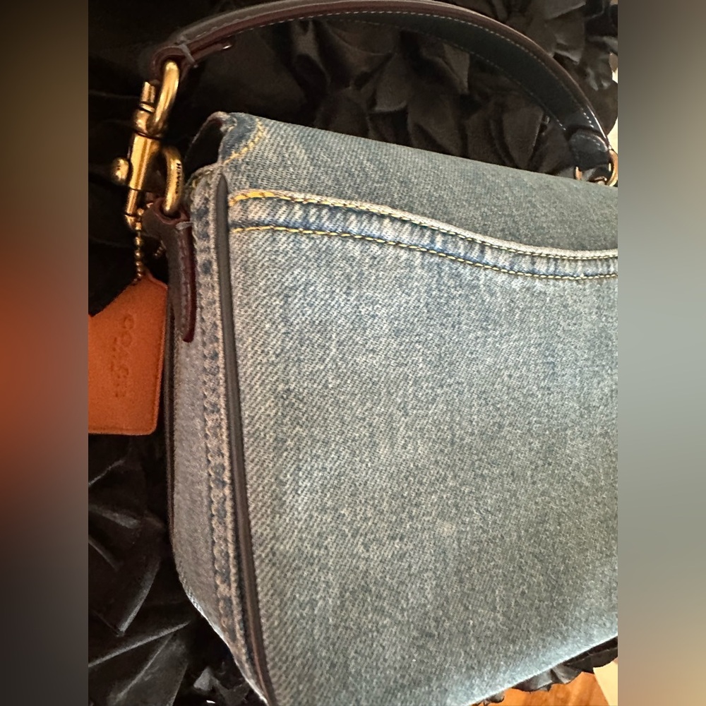 Coach Cassie Mini Blue Denim Crossbody - Picture 9 of 13